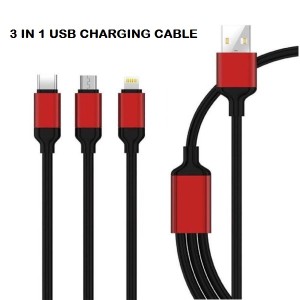 Καλώδιο Φόρτισης 3 σε 1 USB to Lightning-Type-C-Μicro USB